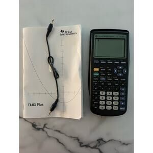 TI-83 Texas Instruments Plus Graphing Calculator with Cover Manual Cord CD